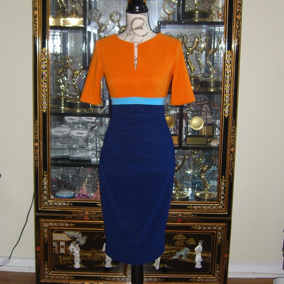 DIVA CATWALK NADIA COLOR BLOCK DRESS S - Picture 1 of 5